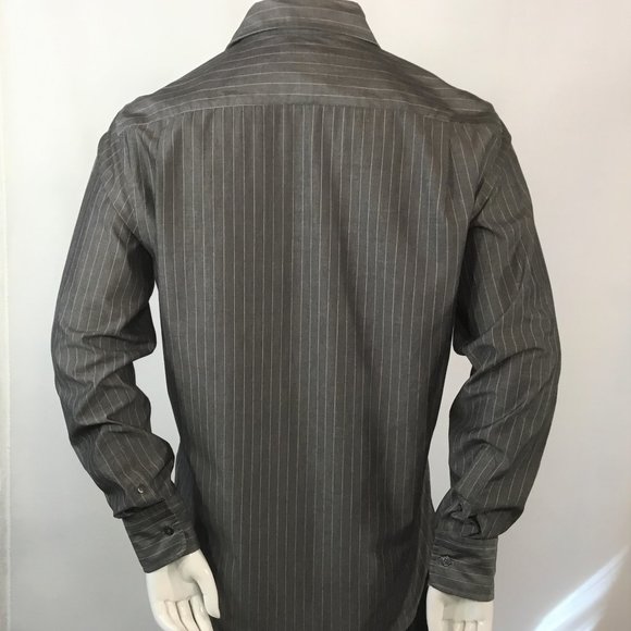 GAP Grey Striped Dress Shirt - Picture 2 of 3
